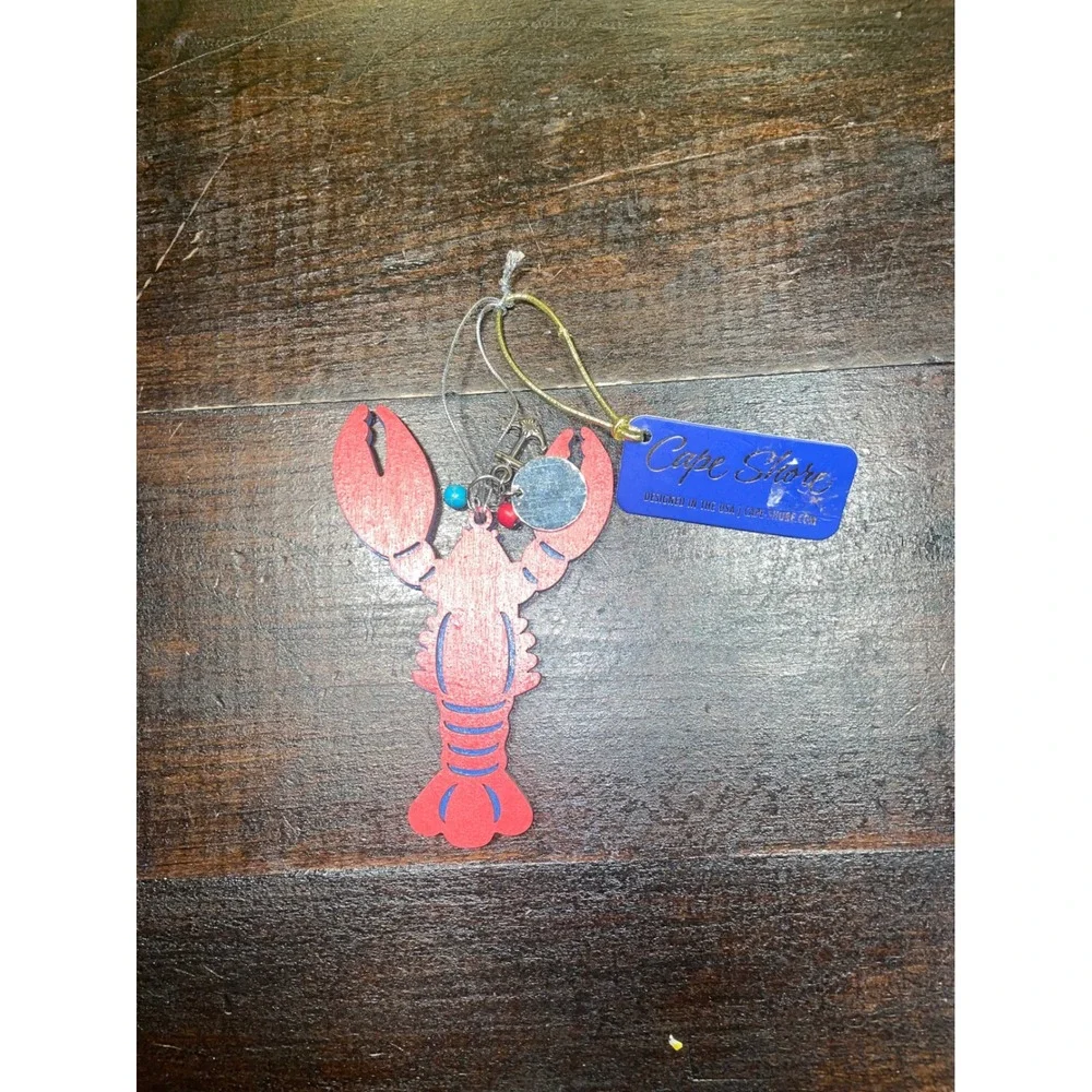 Cape Shore Lobster Christmas‎ Ornament Charm Red Blue Nautical Beach Decor